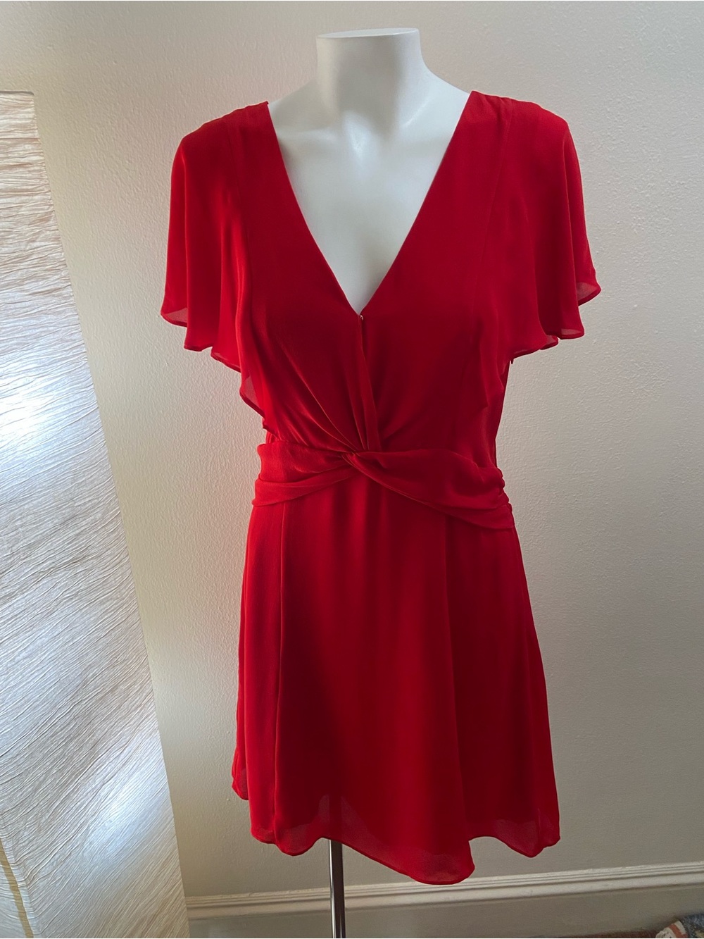 NWT - Parker NY Red Monaco Silk Katie Mini Dress - Size 8